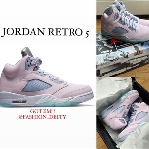 AUTHENTIC RARE  MENS JORDAN RETRO 5  - PINK/PURPLE SNEAKERS *NIB* SIZE 9